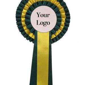 3 Tier Rosette- Hunter Green & Daffodil