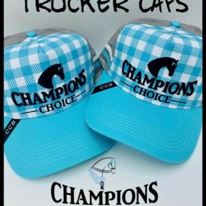 CCB Blue Check Trucker Cap-Pig Tail
