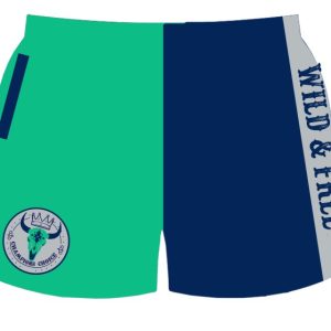 Blue/Green Footy Shorts- Kids