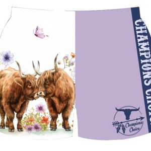 Lilac Floral Footy Shorts- Adults