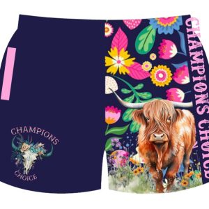 Navy Floral Footy Shorts- Kids
