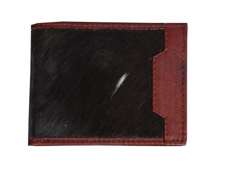 Mens Wallet- Black Hairon & Black Leather - Image 3